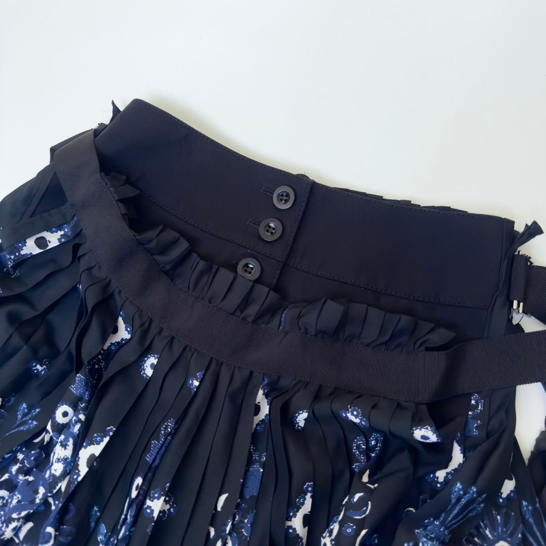 美品✨sacai プリーツ　ドッキング　バンダナ柄スカート キュロットスカート