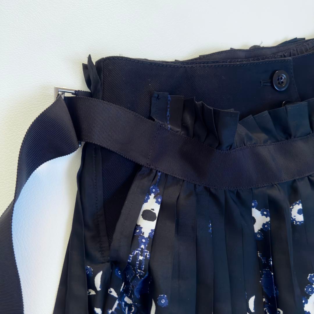 美品✨sacai プリーツ　ドッキング　バンダナ柄スカート キュロットスカート