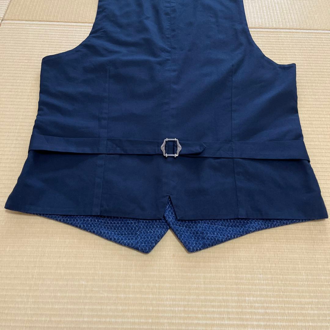 LARDINI ラルディーニ　ジレ（ベスト）ネイビー　46 ブートニエール付き