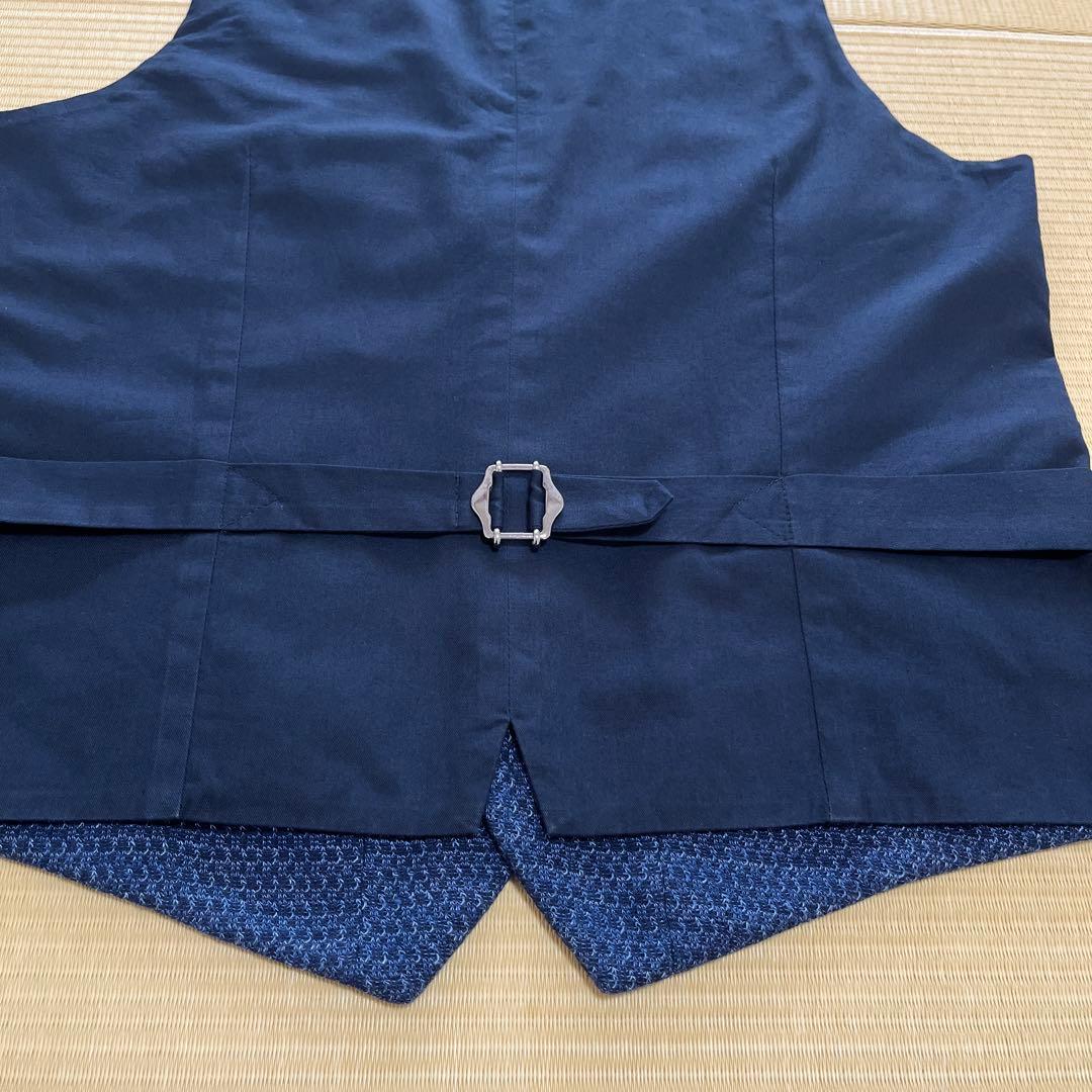 LARDINI ラルディーニ　ジレ（ベスト）ネイビー　46 ブートニエール付き