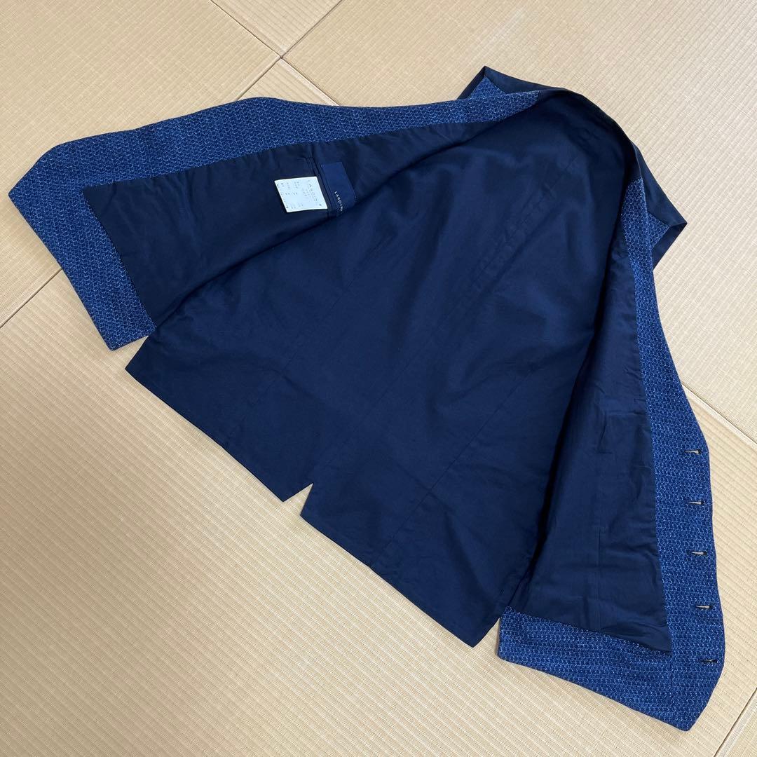 LARDINI ラルディーニ　ジレ（ベスト）ネイビー　46 ブートニエール付き
