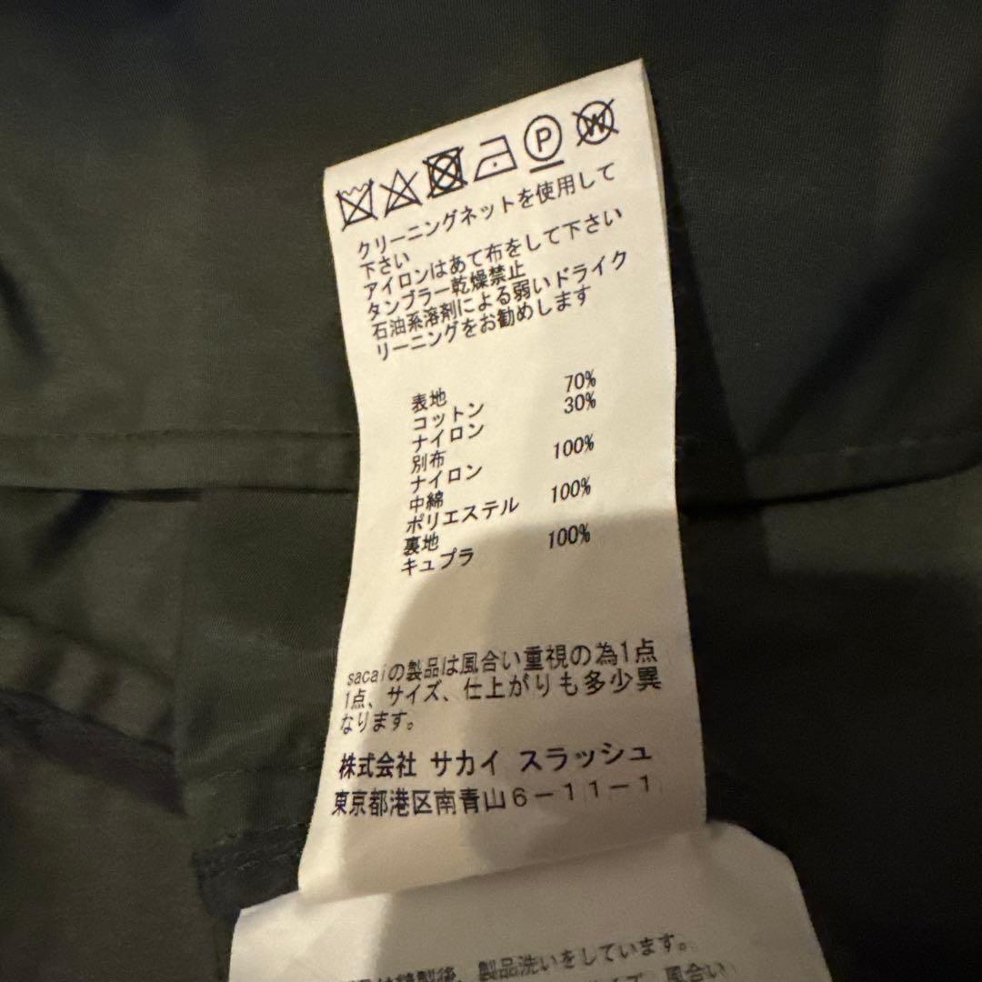 sacai コート size2 ネイビー 18-01863M