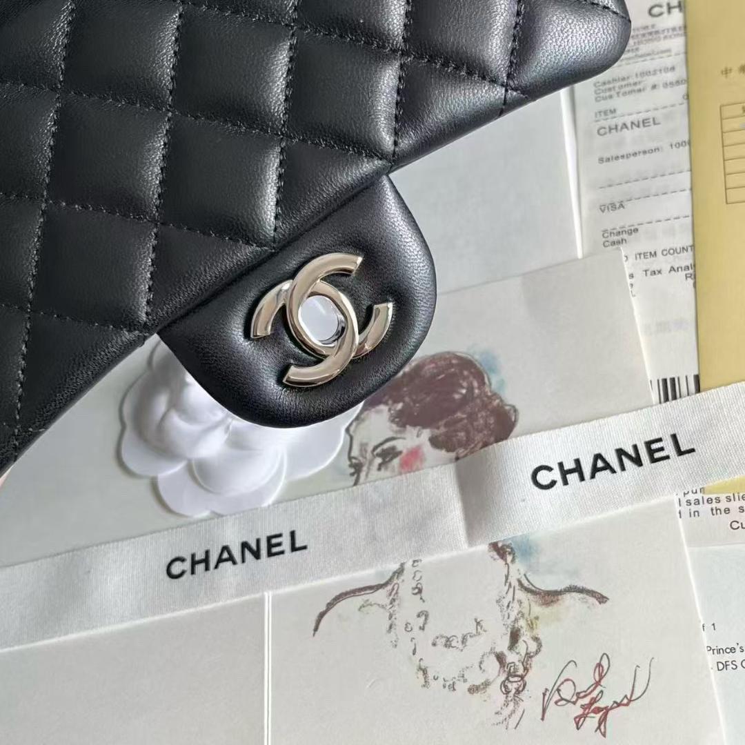 美品CHANEL ブラックレザー ショルダーバッグ