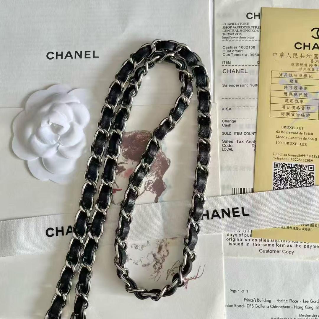 美品CHANEL ブラックレザー ショルダーバッグ
