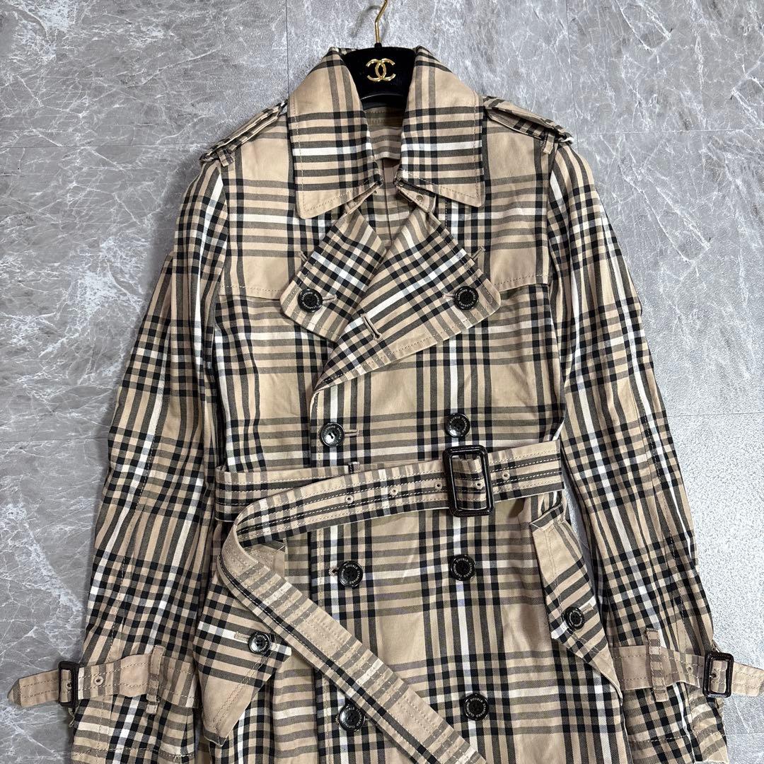 DOUBLESTANDARD CLOTHINGトレンチコートチェック36 ベルト