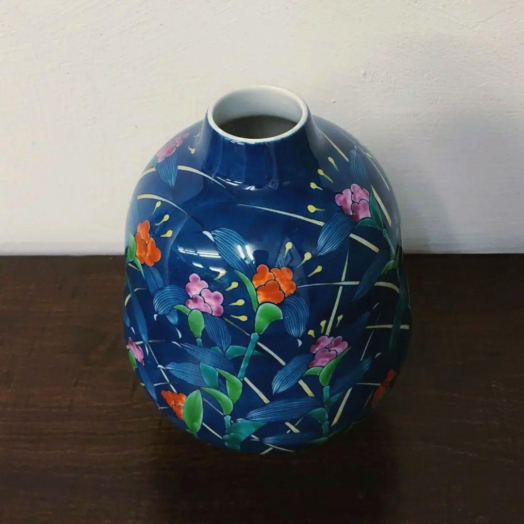 有田焼【視行窯】池田視行 色絵 花瓶 共箱
