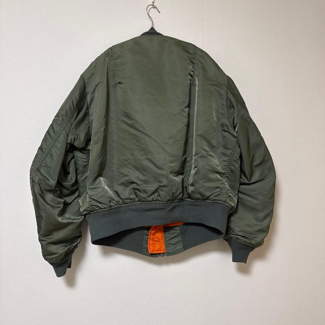 90sUSA製ALPHAアルファMA-1 フライトジャケット Lセージグリーン