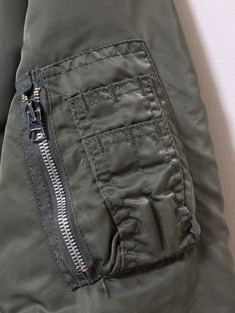 90sUSA製ALPHAアルファMA-1 フライトジャケット Lセージグリーン