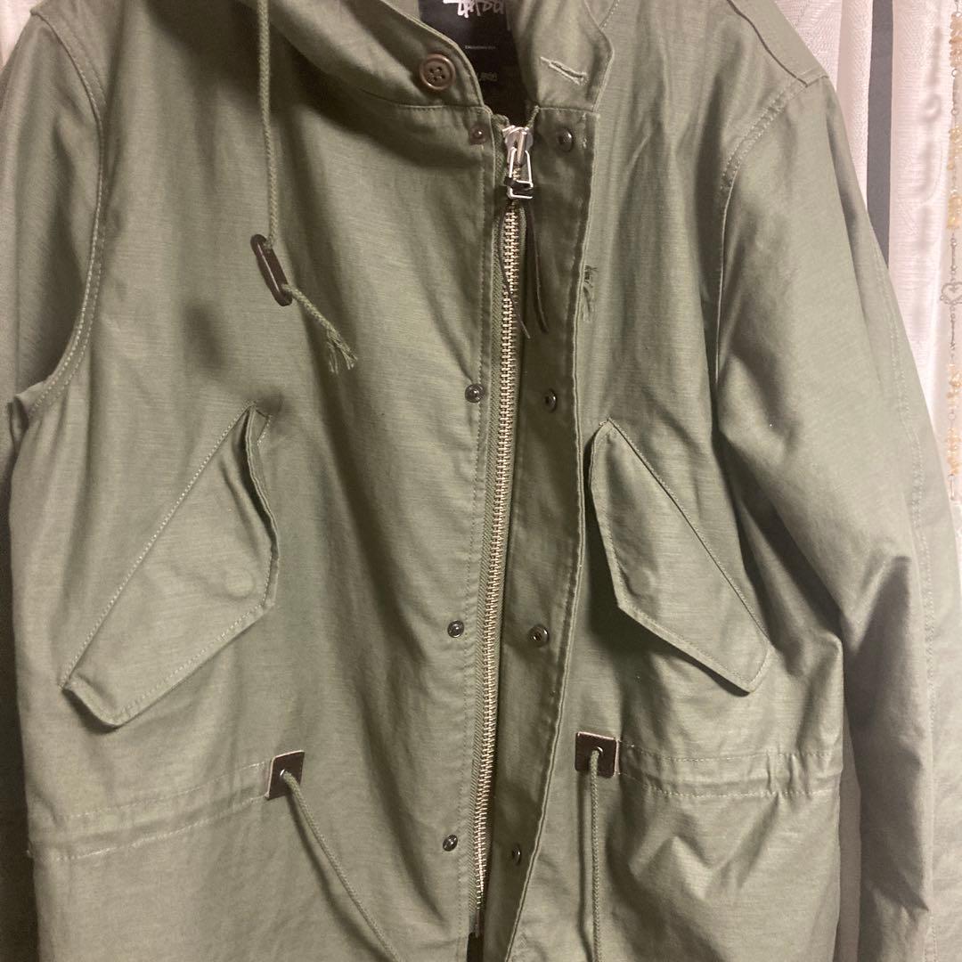 Stussy フード付きモッズコート XL オリーブグリーン