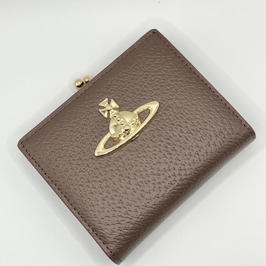 Vivienne Westwood 新品 折財布 茶 がま口 シンプル 定番