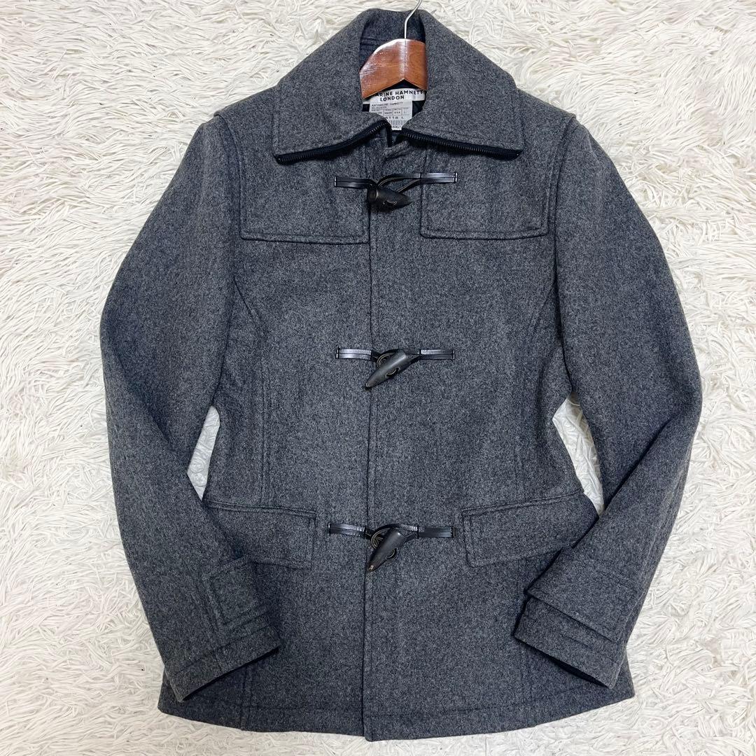 美品✨キャサリンハムネットロンドン ダッフルコート ウール グレー L トグル釦