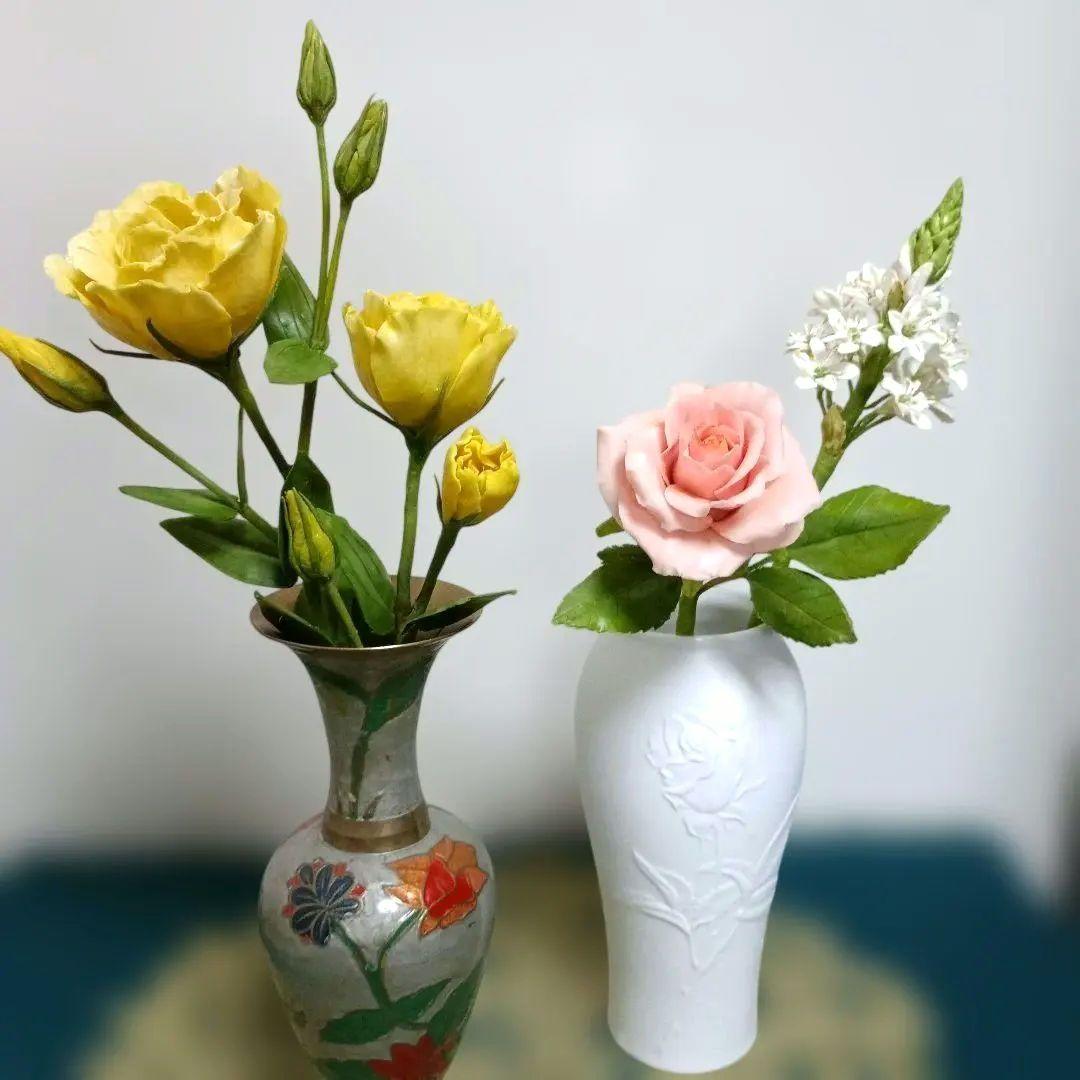 専用　トルコ桔梗　薔薇とオーニソガラム　アレンジメント　クレイフラワー