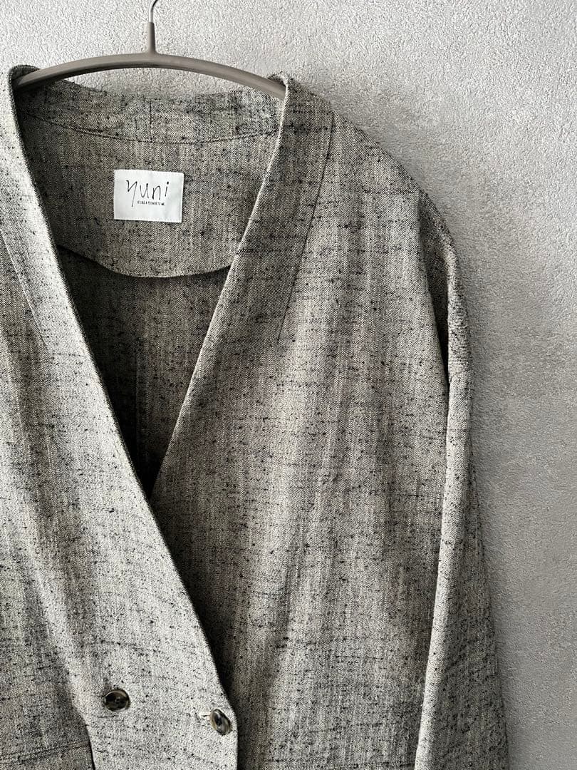 ○slab nep tweed no collarジャケット