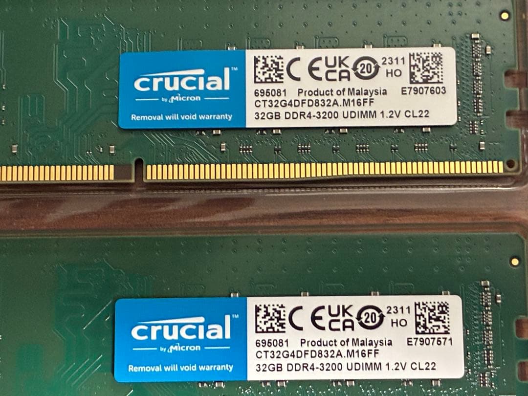 Crucial DDR4 メモリ 64GB (32GB 2枚)