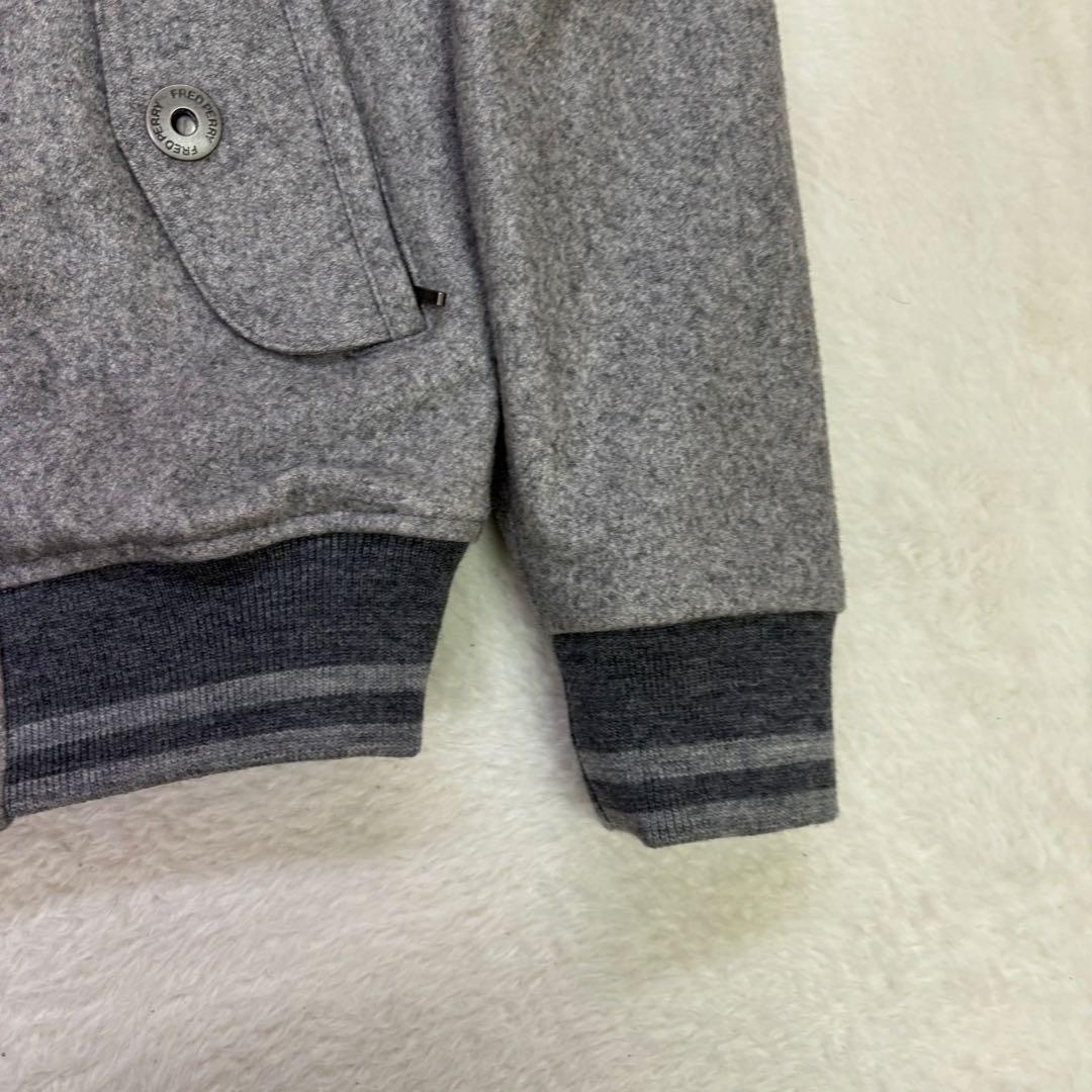 美品　FRED PERRY グレー スイングトップ　ウール　ジャンパー Sサイズ