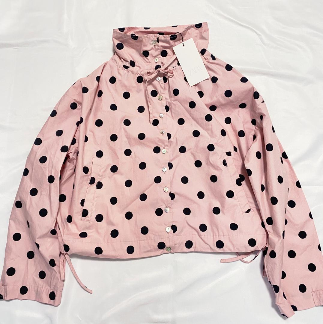 ザラ ZARA ドットプリントジャケット ライトピンク XS 水玉