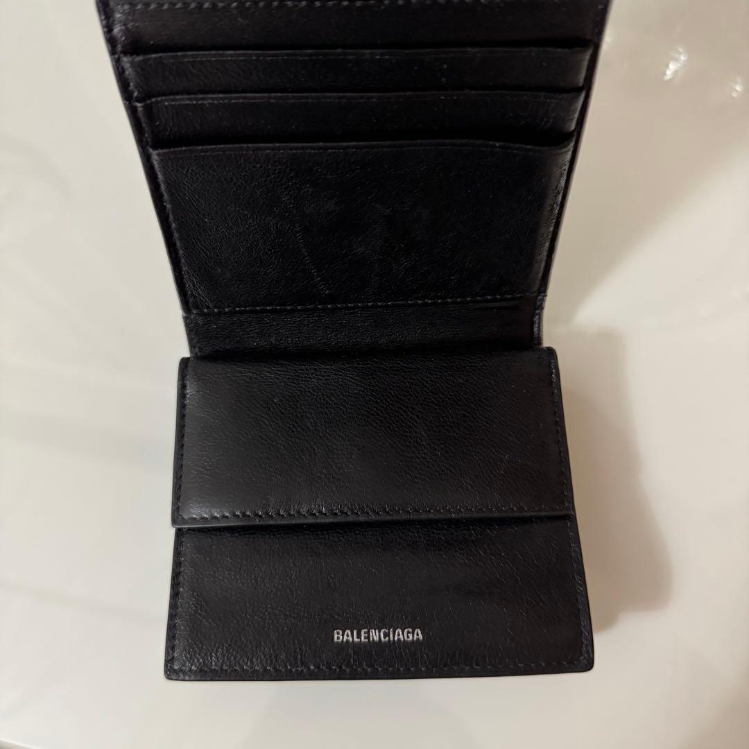 balenciaga バレンシアガ 財布 クロコ型押し シルバー　アワーグラス