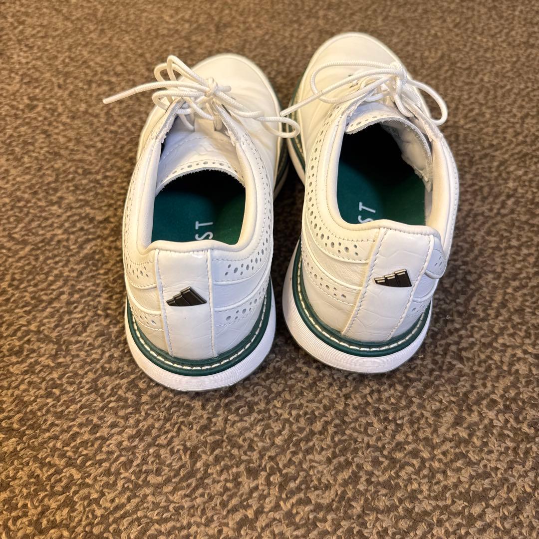 超美品‼️履き心地抜群‼️adidas ホワイトレザーゴルフシューズ