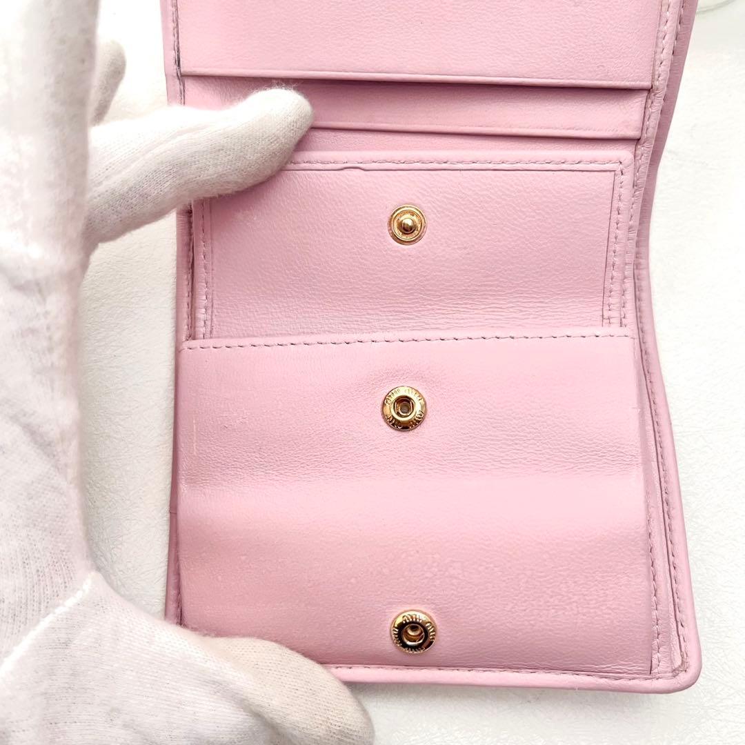 現行 miu miu ミュウミュウ マテラッセ 二つ折り財布　0306-⑤