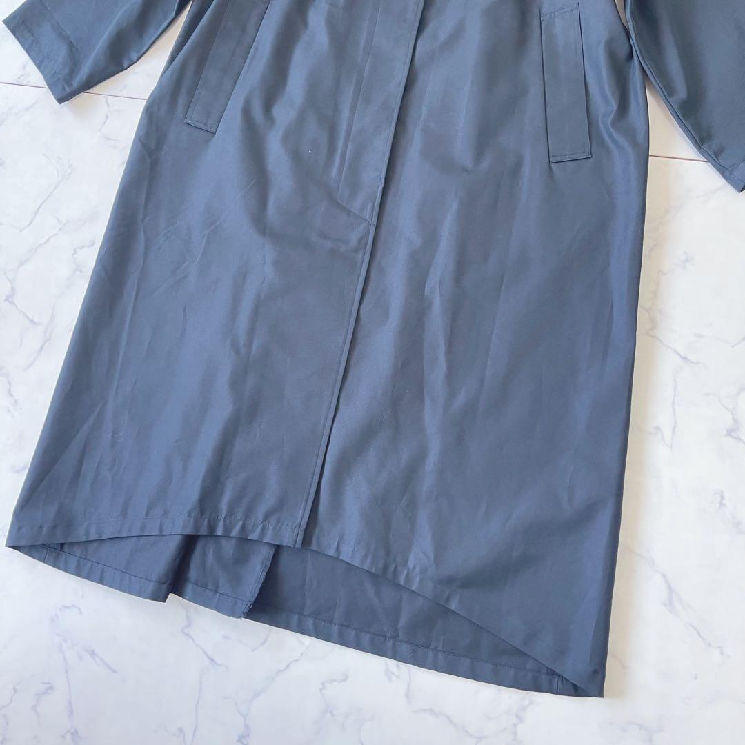 【美品】MIDIUMISOLID ボリューム ロングトレンチコート ネイビー