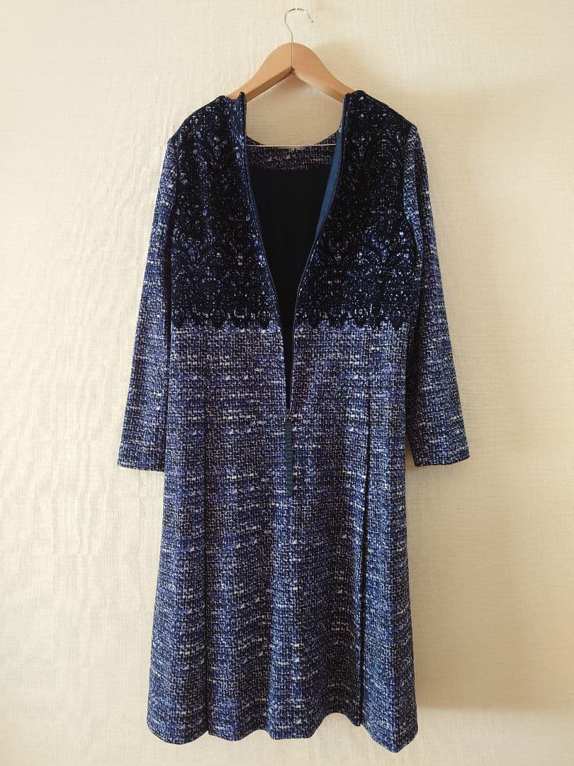 Leilian　レリアン　ワンピース 　ネイビー　ブルー