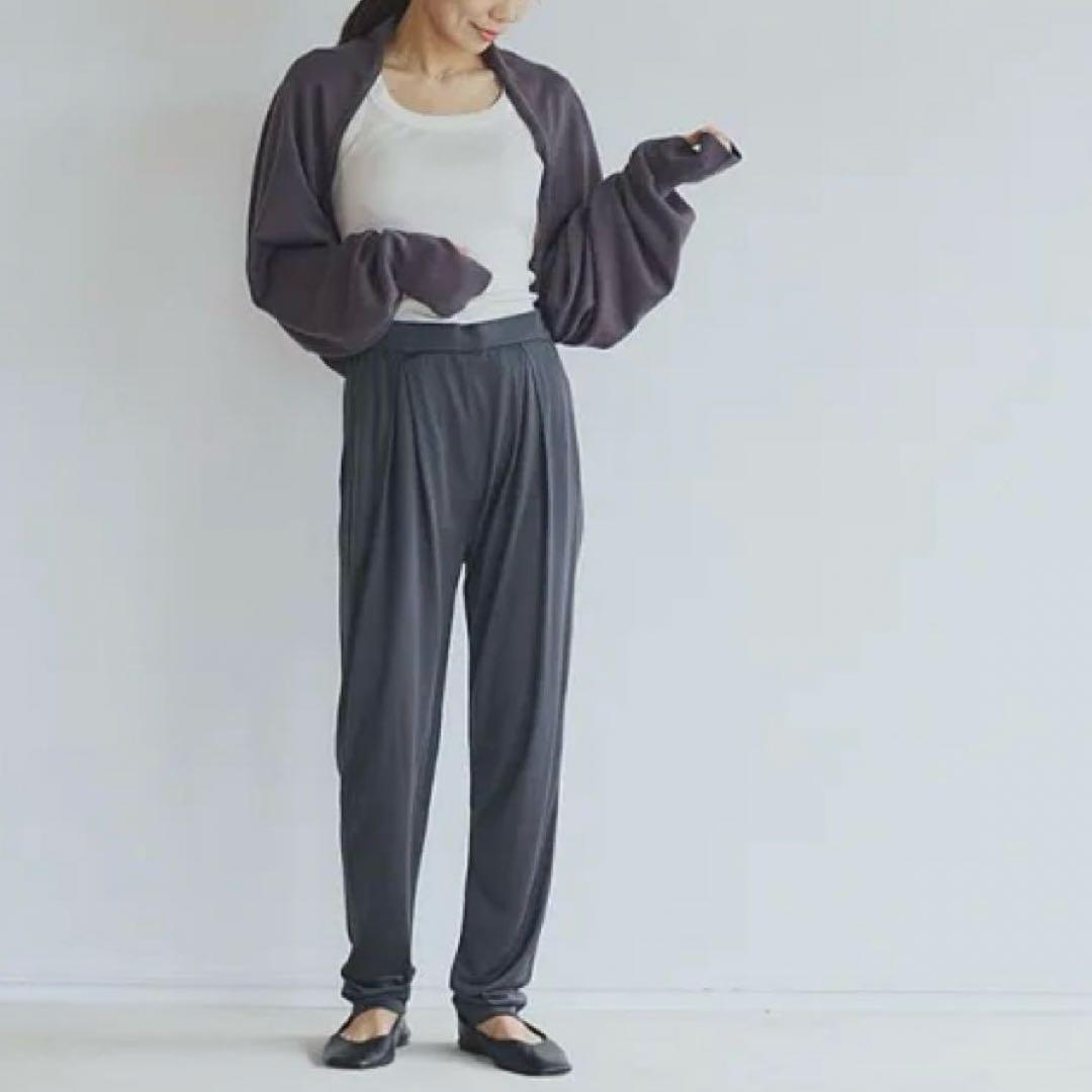 【新品・試着のみ】ドレスハーセルフ　シルクカシミヤ　マルチボレロ　パープルグレー