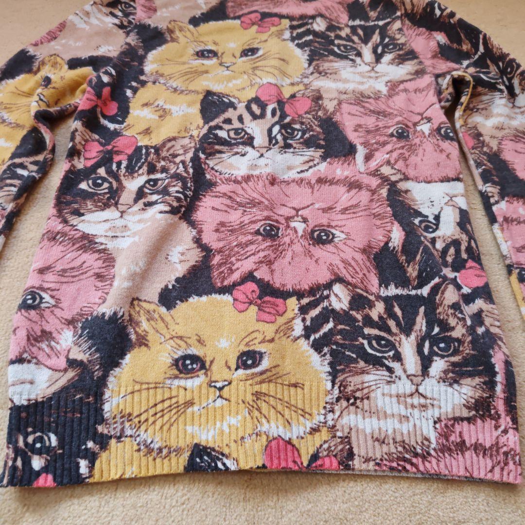 ヒステリックグラマー　カーディガン　キャット　ねこ　ヒス　レトロ