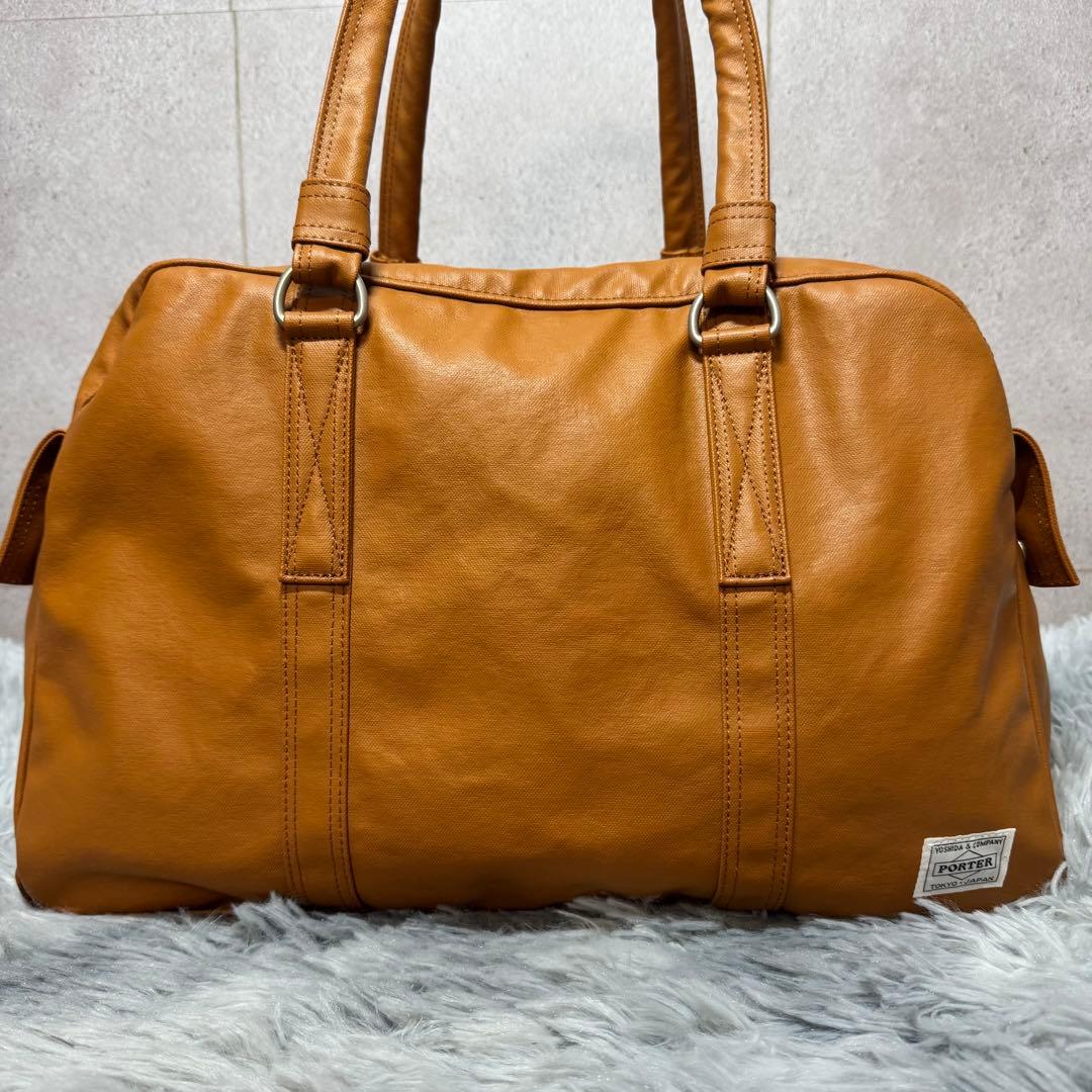 新品同様 PORTER ポーター フリースタイル キャメル ミニボストンバッグ