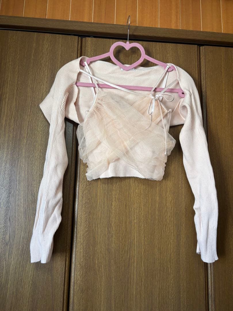 トップス Mmeeme Tulle knit ensemble tops