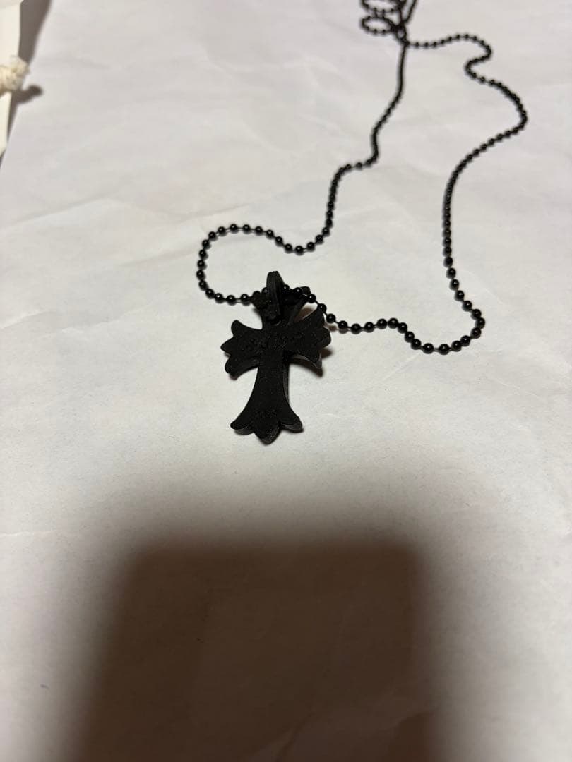 CHROME HEARTS ラバークロスネックレス(ブラック)