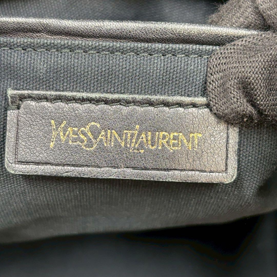 【希少XL】イヴサンローラン イージー ボストンバッグ シボ革 ブラック YSL