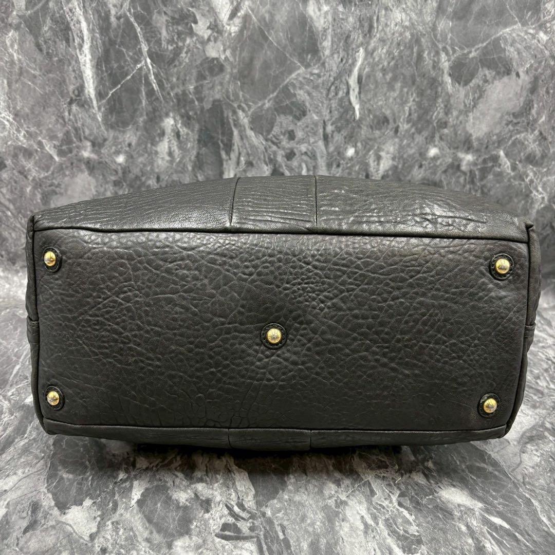 【希少XL】イヴサンローラン イージー ボストンバッグ シボ革 ブラック YSL