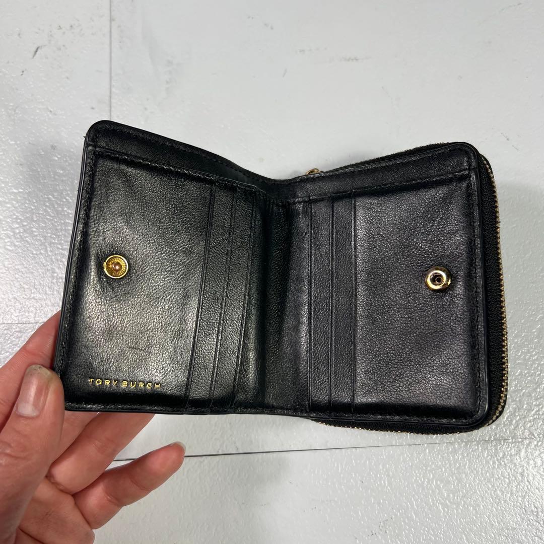 トリーバーチ キラ キルティング 折り財布 コンパクトウォレット ブラック