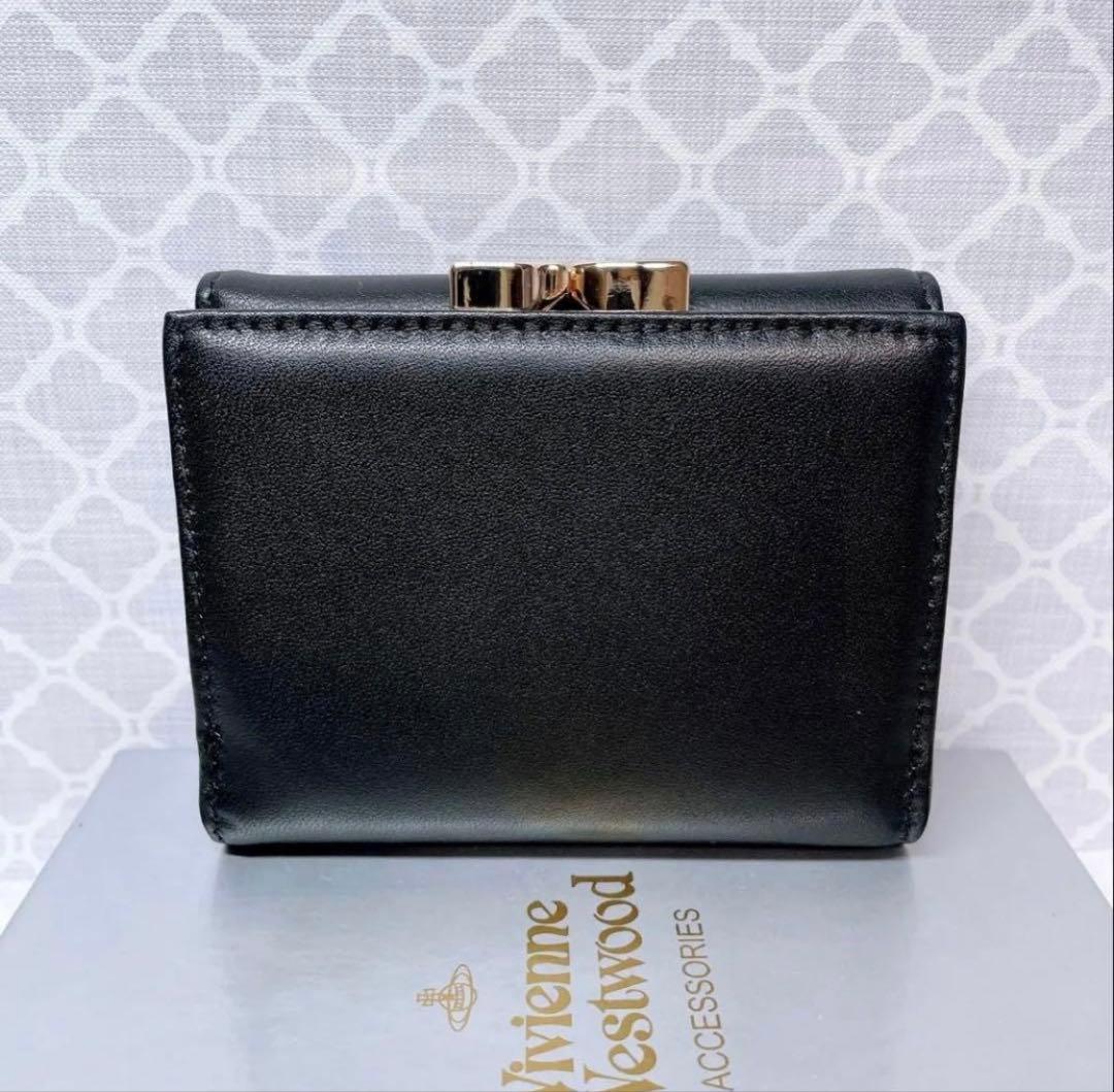 【ショッパー付】新品 ヴィヴィアン・ウエストウッド 三折財布 黒