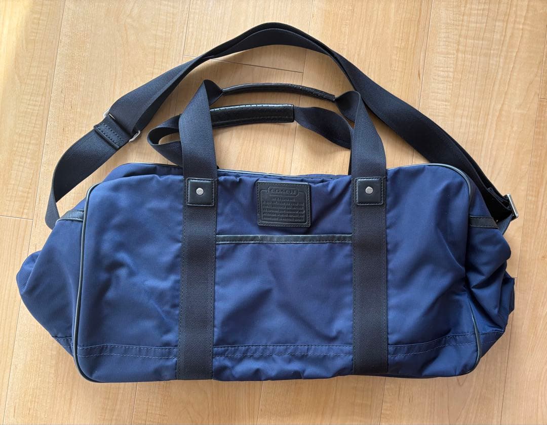 【美品】COACH コーチ ナイロン ボストンバッグ ネイビー ダッフル 旅行