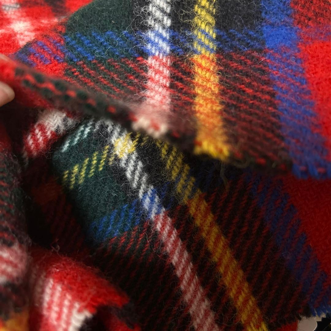 【新品未使用】TWEED MILL ツイードミル 大判 ショール 赤 チェック