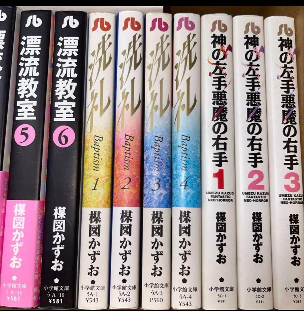 楳図かずおこわい本 漂流教室　洗礼　等　楳図かずお　文庫　34冊セット
