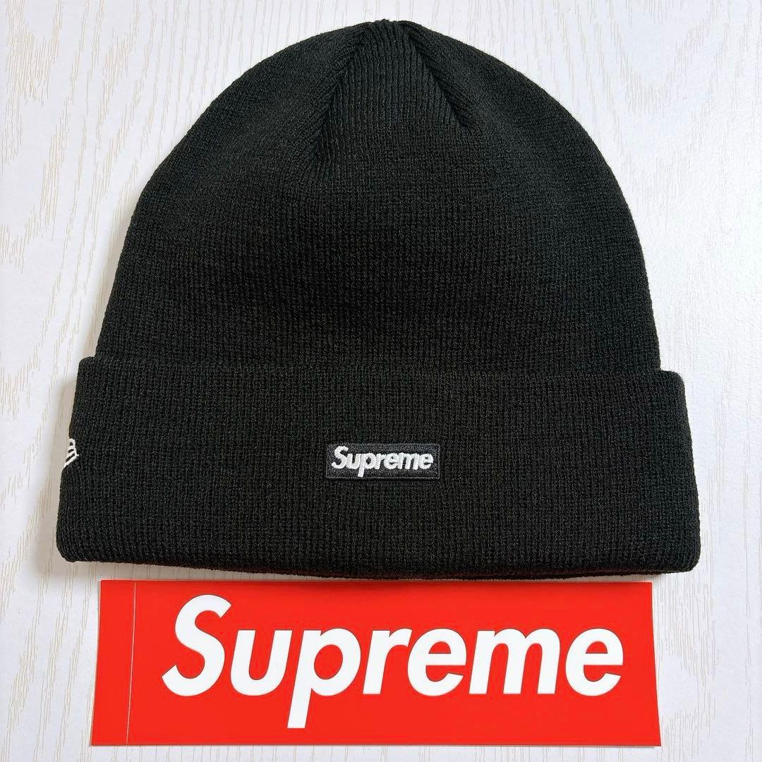 Supreme NEW ERA ニット帽　ビーニー　Sロゴ ブラック　ピンク　黒