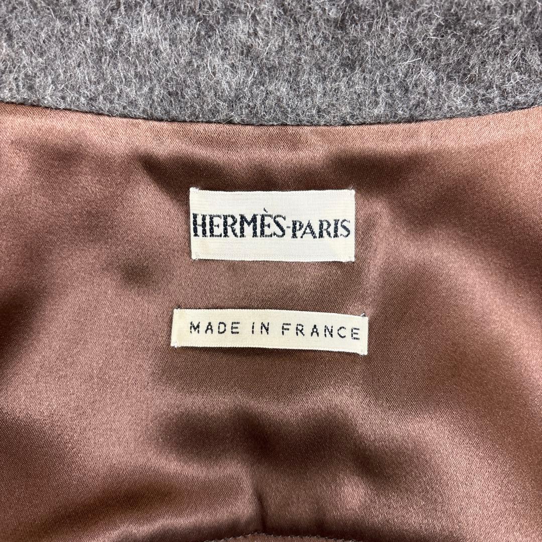 HERMES エルメス マルジェラ期 アルパカ ベスト 34 牛革