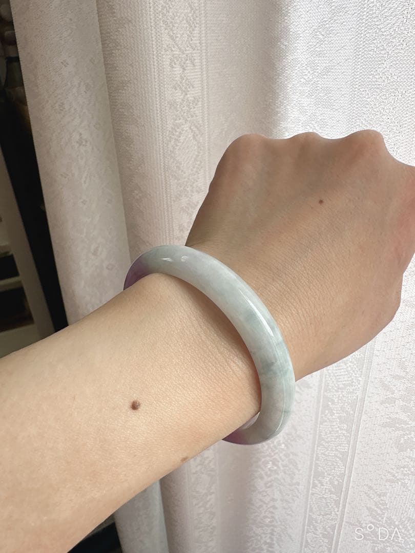 翡翠 白紫 バングル