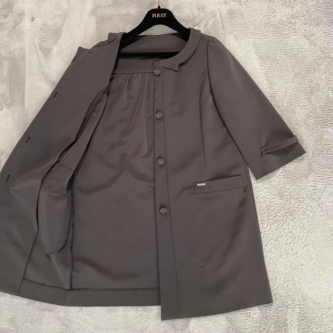 【未使用級！】FOXEY フォクシー コート　ギャルソンヌ　リッチグレー