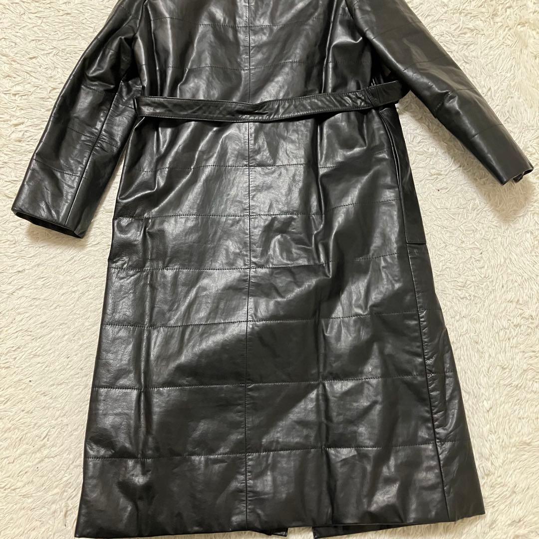 Angel Leather エンゼル リアルレザー ロングコート 黒 美品 9号