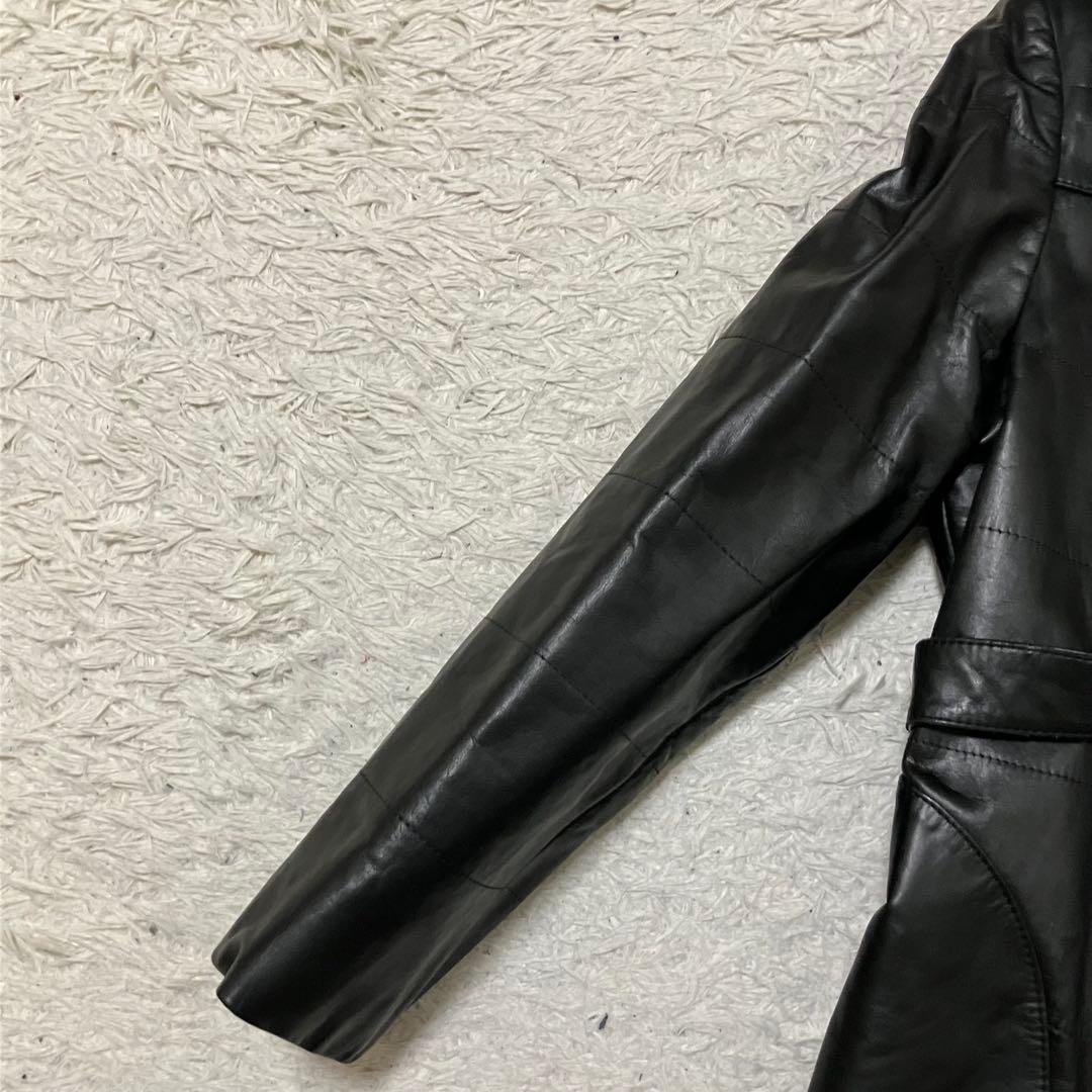 Angel Leather エンゼル リアルレザー ロングコート 黒 美品 9号