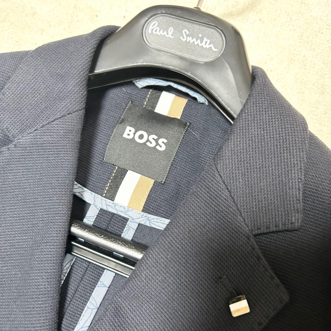 美品　BOSS ボス　ダブルブレストテーラードジャケット　ジャージー生地