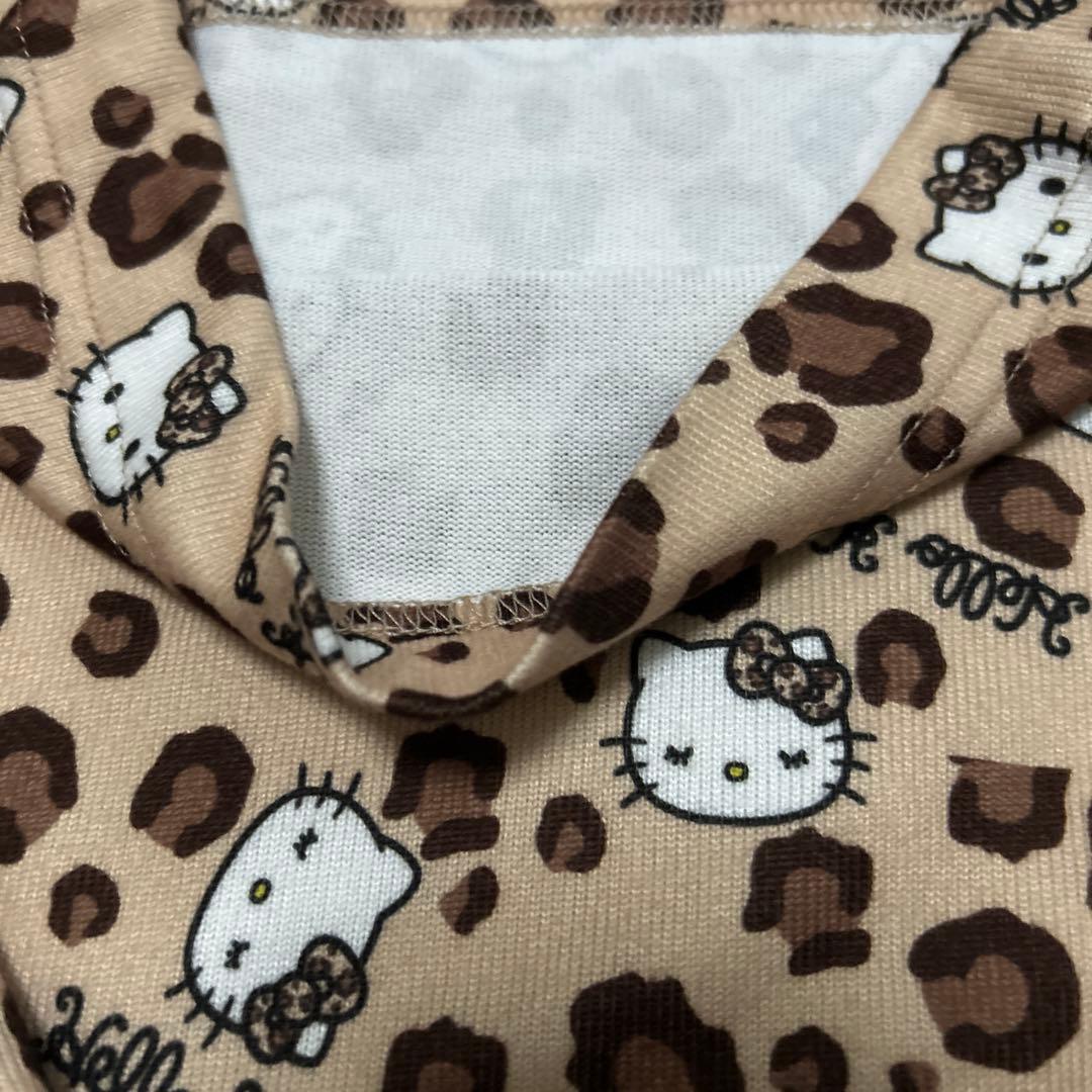 新品　ハローキティ　モコモコ　パジャマ　ヒョウ柄　上下セット　長袖　M〜L