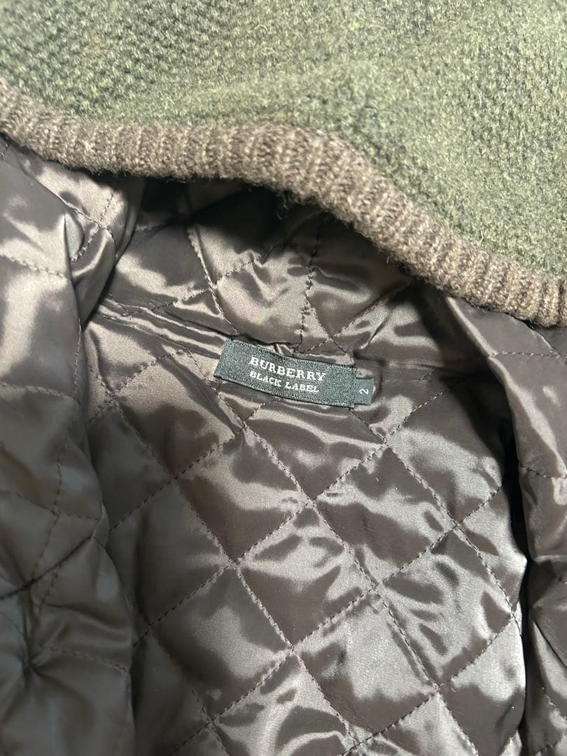 BURBERRY BLACK LABEL ケーブルニットダッフルコート