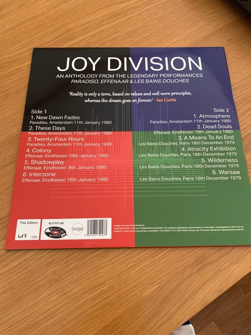 JOY DIVISION WILDERNESS 限定版レコード
