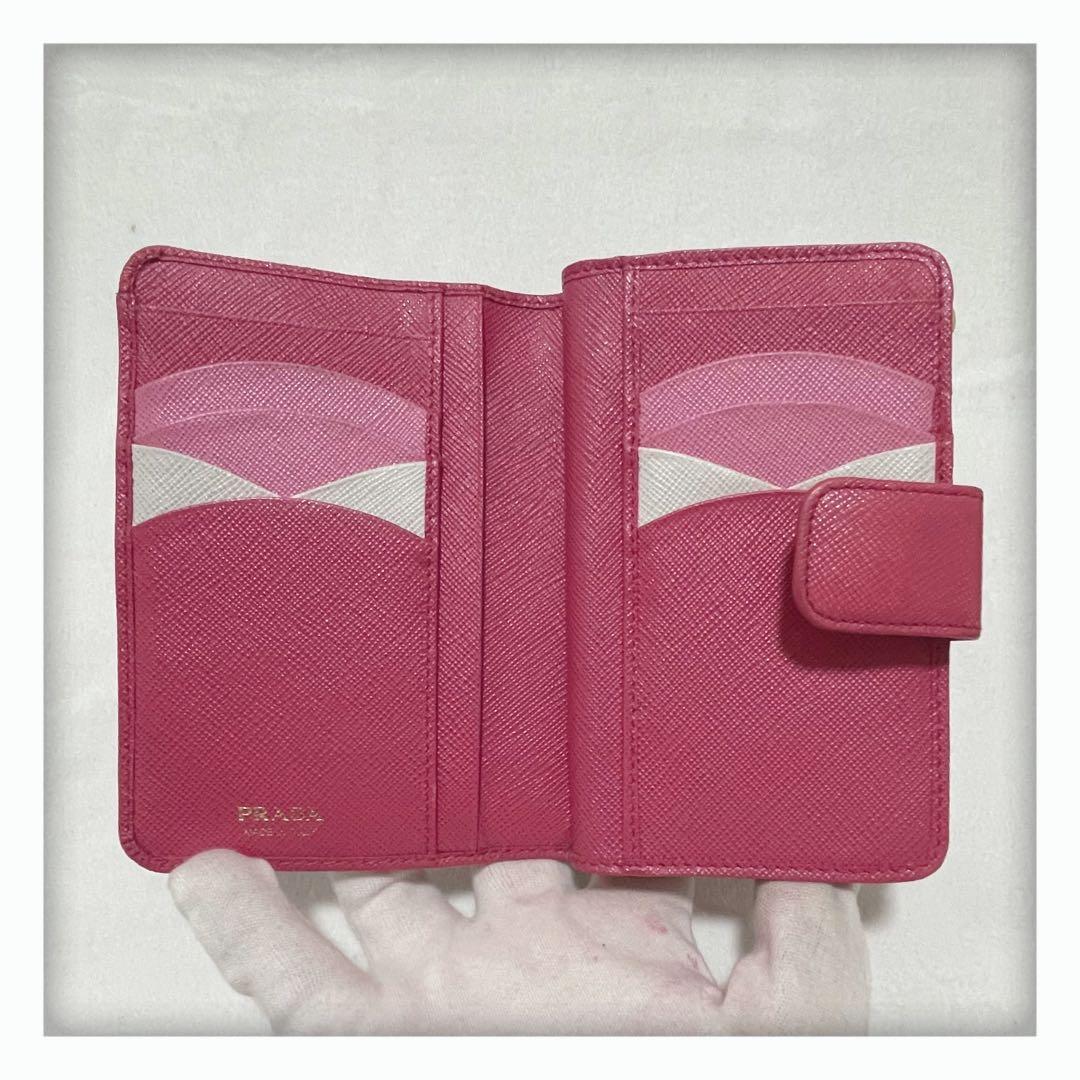 ✨レア✨ PRADA プラダ 二つ折り財布 マルチカラー ピンク系