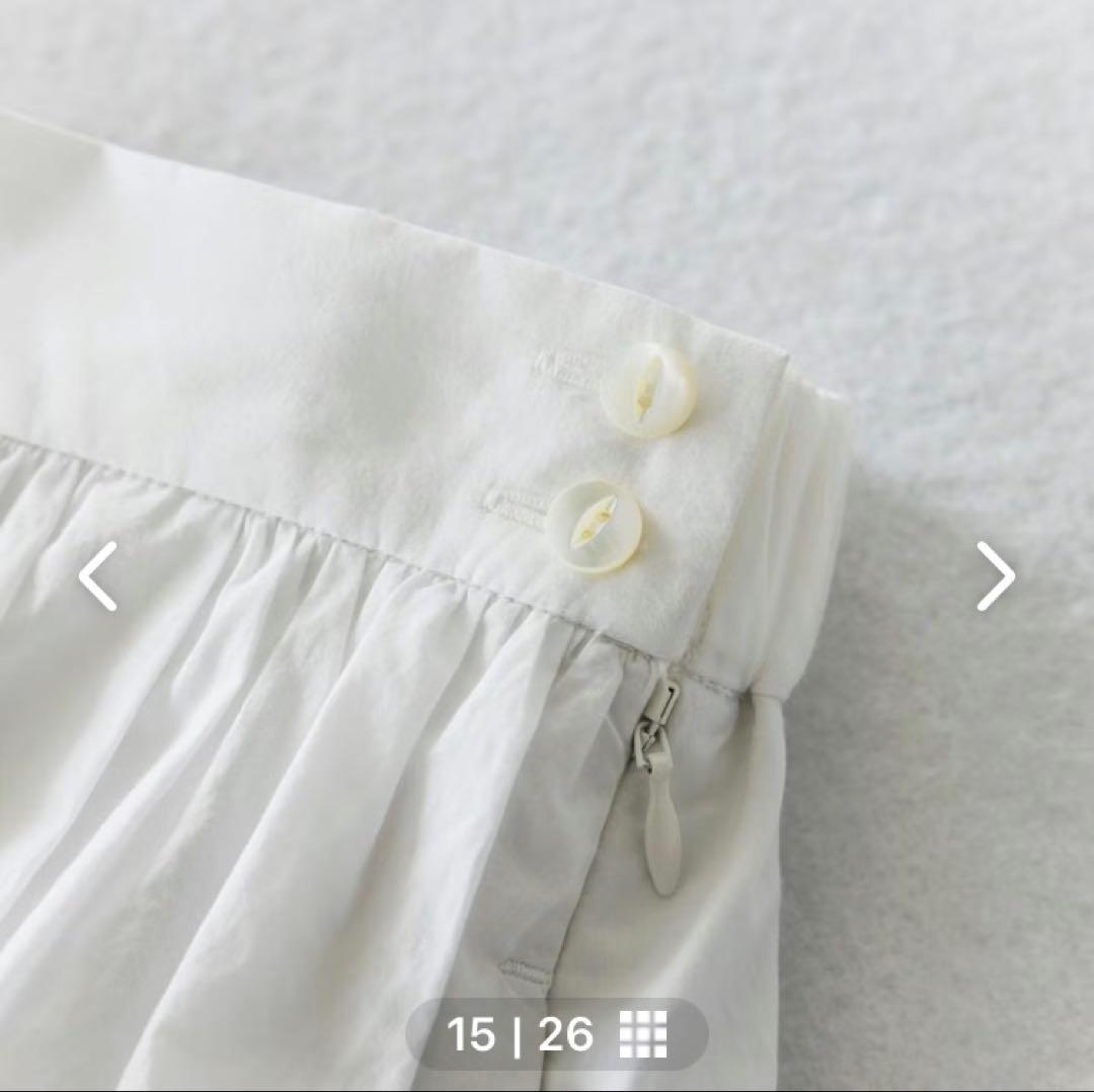 極美品✨北欧、暮らしの道具店、凛とした、大人のための白スカート38