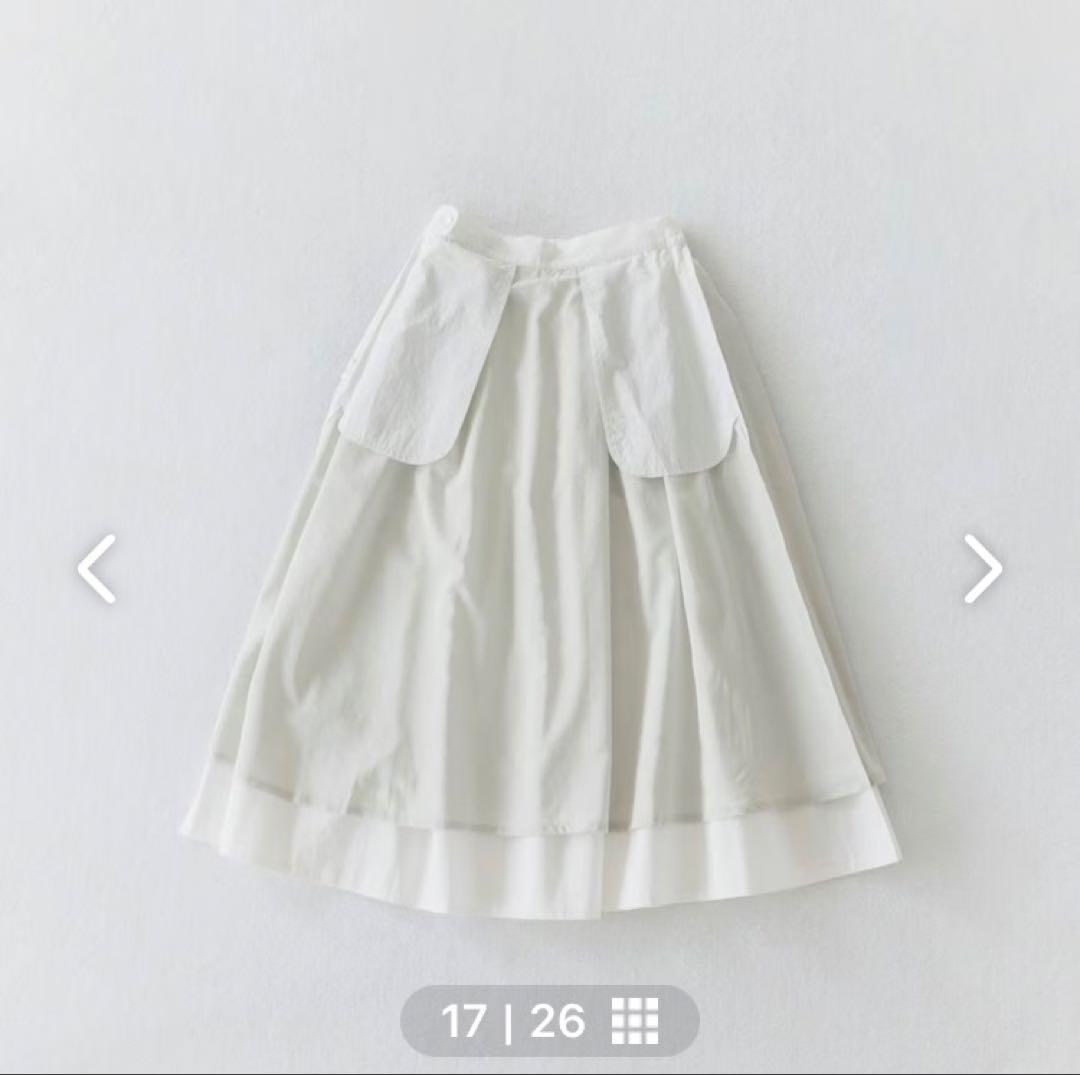 極美品✨北欧、暮らしの道具店、凛とした、大人のための白スカート38